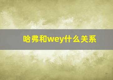 哈弗和wey什么关系