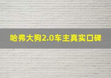 哈弗大狗2.0车主真实口碑