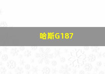 哈斯G187