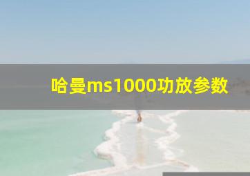 哈曼ms1000功放参数