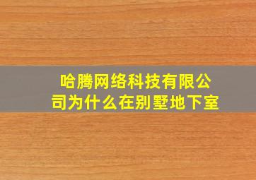 哈腾网络科技有限公司为什么在别墅地下室