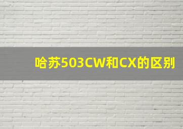 哈苏503CW和CX的区别