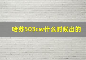 哈苏503cw什么时候出的