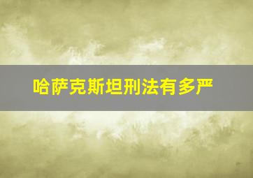 哈萨克斯坦刑法有多严