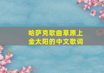 哈萨克歌曲草原上金太阳的中文歌词