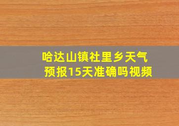 哈达山镇社里乡天气预报15天准确吗视频