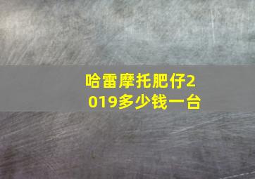 哈雷摩托肥仔2019多少钱一台