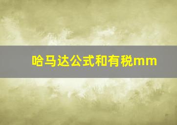 哈马达公式和有税mm