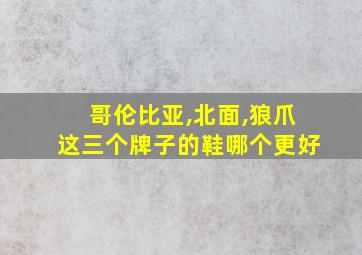 哥伦比亚,北面,狼爪这三个牌子的鞋哪个更好