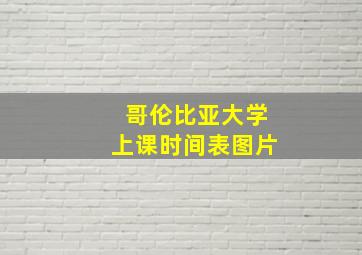 哥伦比亚大学上课时间表图片