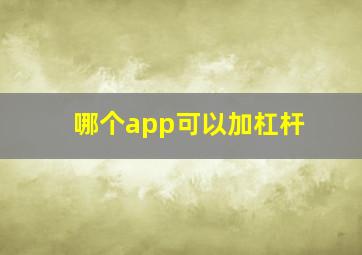 哪个app可以加杠杆