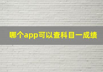 哪个app可以查科目一成绩