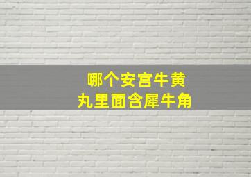 哪个安宫牛黄丸里面含犀牛角