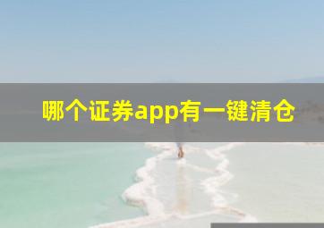 哪个证券app有一键清仓