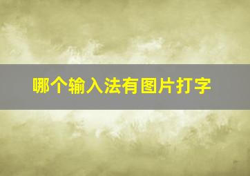 哪个输入法有图片打字