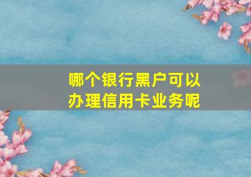 哪个银行黑户可以办理信用卡业务呢