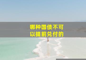 哪种国债不可以提前兑付的