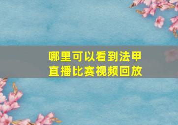 哪里可以看到法甲直播比赛视频回放