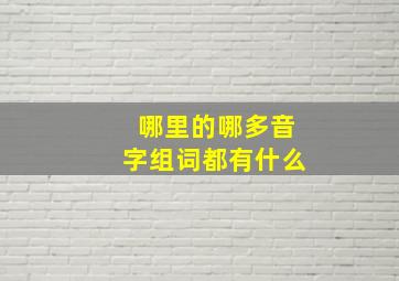 哪里的哪多音字组词都有什么