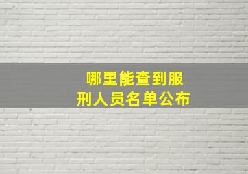 哪里能查到服刑人员名单公布