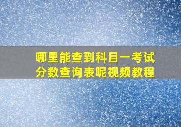 哪里能查到科目一考试分数查询表呢视频教程