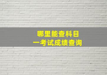 哪里能查科目一考试成绩查询