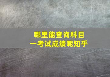 哪里能查询科目一考试成绩呢知乎