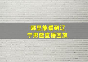 哪里能看到辽宁男篮直播回放