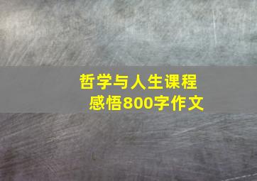 哲学与人生课程感悟800字作文