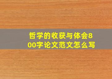 哲学的收获与体会800字论文范文怎么写