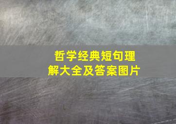 哲学经典短句理解大全及答案图片