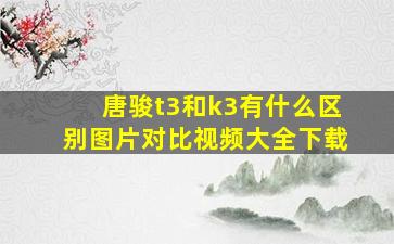 唐骏t3和k3有什么区别图片对比视频大全下载