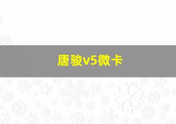 唐骏v5微卡