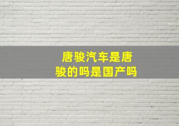 唐骏汽车是唐骏的吗是国产吗