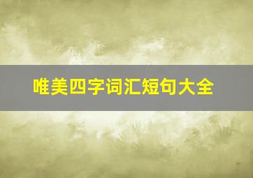 唯美四字词汇短句大全