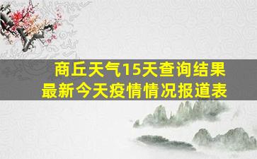 商丘天气15天查询结果最新今天疫情情况报道表