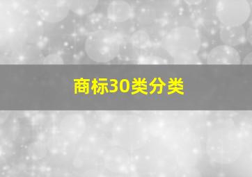 商标30类分类