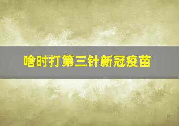 啥时打第三针新冠疫苗