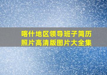 喀什地区领导班子简历照片高清版图片大全集