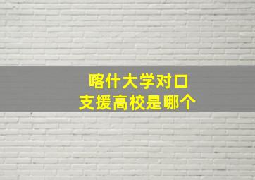 喀什大学对口支援高校是哪个