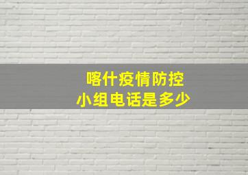 喀什疫情防控小组电话是多少