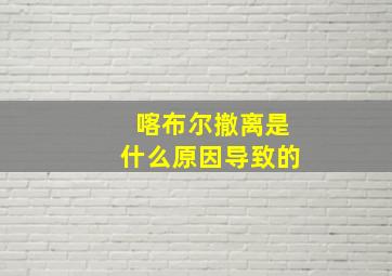 喀布尔撤离是什么原因导致的