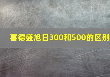 喜德盛旭日300和500的区别