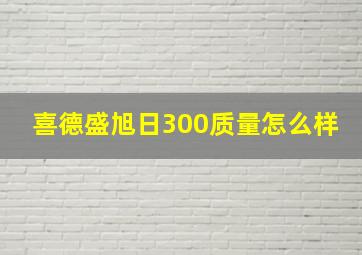 喜德盛旭日300质量怎么样