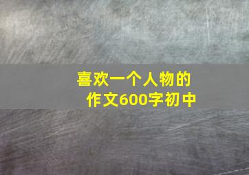 喜欢一个人物的作文600字初中