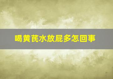 喝黄芪水放屁多怎回事