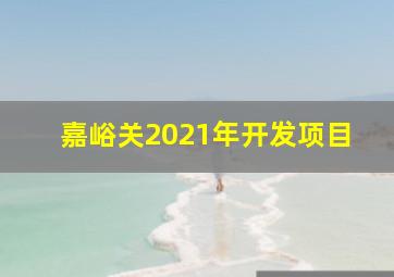 嘉峪关2021年开发项目