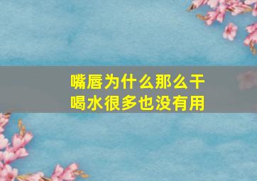 嘴唇为什么那么干喝水很多也没有用