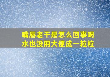 嘴唇老干是怎么回事喝水也没用大便成一粒粒