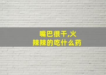 嘴巴很干,火辣辣的吃什么药